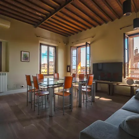 Apartamento Torre Dei Lambertini Windows On Piazza Del Campo - Residenza D'Epoca Siena Exterior foto